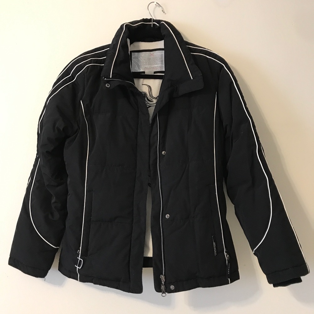 Zero Xposur Black White Striped Puffer Jacket S